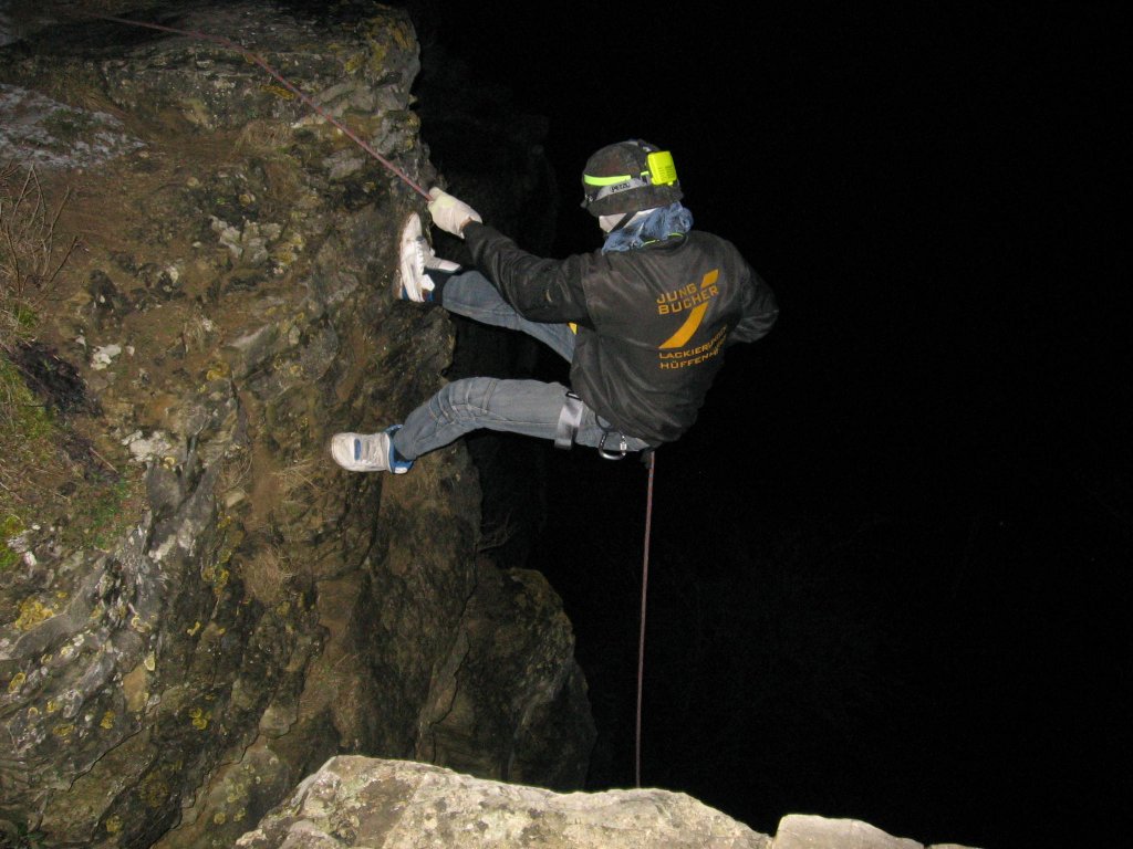 20.02.2010 Abseilbungen bei Nacht im Klettergarten Hessigheim