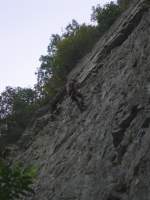 28.09.2011 Abseilbungen an der 45 Meter Steilwand.
