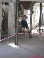 09.07.2011 Werk-Hassmersheim: Einweihung unserer neuen Station  Swinging Pig , Abseil & Aufsteigebungen.  Swinging Pig  in Aktion.
