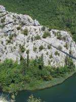 30.08.2013 Omis, Dalmatien/Kroatien, Zip-Line (Drahtseilbahn)  Bildfolge: 8/8  Nicht mehr weit bis zum Ziel