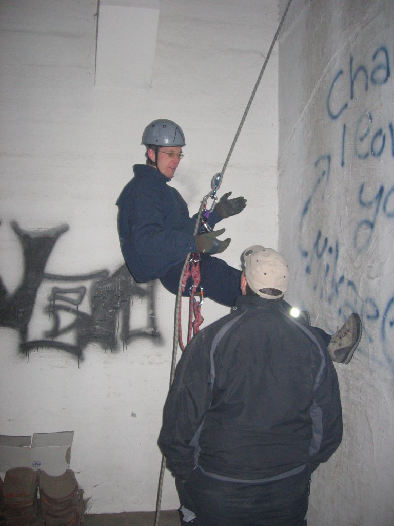 11.12.2010 Jahresabschluevent in der  Alten Malzfabrik  in Hamersheim mit Doppeltem Seilsteg, Abseil und Aufsteigebungen bei Tag und bei Nacht