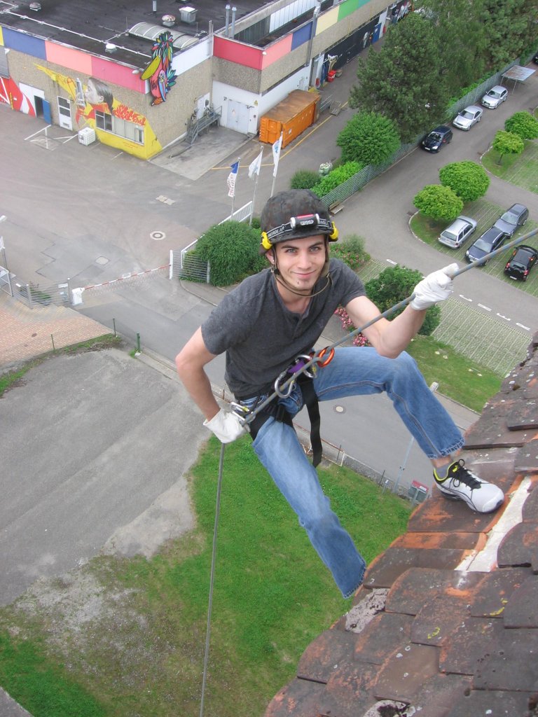 12.06.2012 Reppeling aktion with my people from the USA. Last Step - 35 meter high tower.