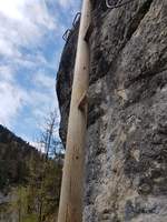 27.04.2019 Urbex Spezial in Frankreich 
Klettersteig -  Les Echelles de la Mort  
Die  Todesleiter  als Detailaufnahme.
Die Heimtücke liegt hier, in den versetzten
Leitersprossen.