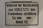30.09.2019 Urbex Spezial - Harztour   Tag 1 - Weltkulturerbe Rammelsberg  Museumsbereich - Sanitätsraum  Hinweistafel - Verletzte in der Nachtschicht